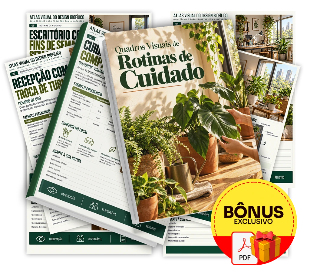 Mockup do bônus 1: Quadros Visuais de Rotinas de Cuidado